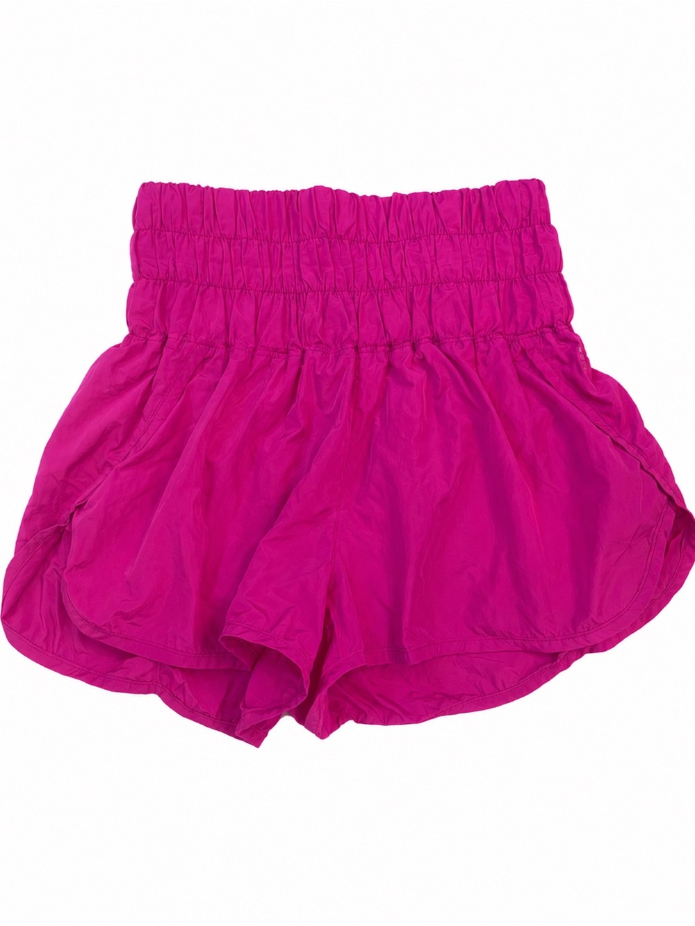 Free People Bright Fuchsia Smocked Waist Athletic Shorts